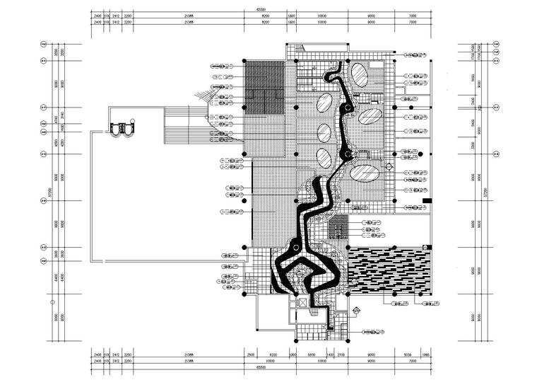 [贵州]贵阳新世界碧潭园会所施工图+实景图-地面铺装图