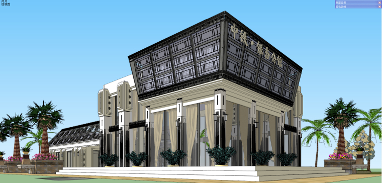 售楼部CAD建筑平面图资料下载-华润·中铁银杏售楼部建筑模型设计