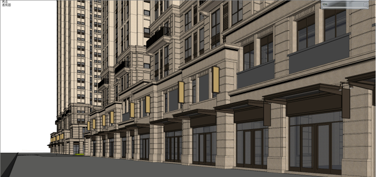 矗立岩石的住宅资料下载- 华润·二十四城四期ArtDeco住宅+底商+入口建筑模型设计