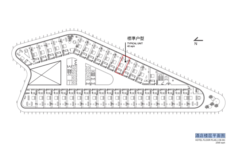 [江苏]证大现代风格商业办公建筑方案文本（PDF+65页）-酒店楼层平面图