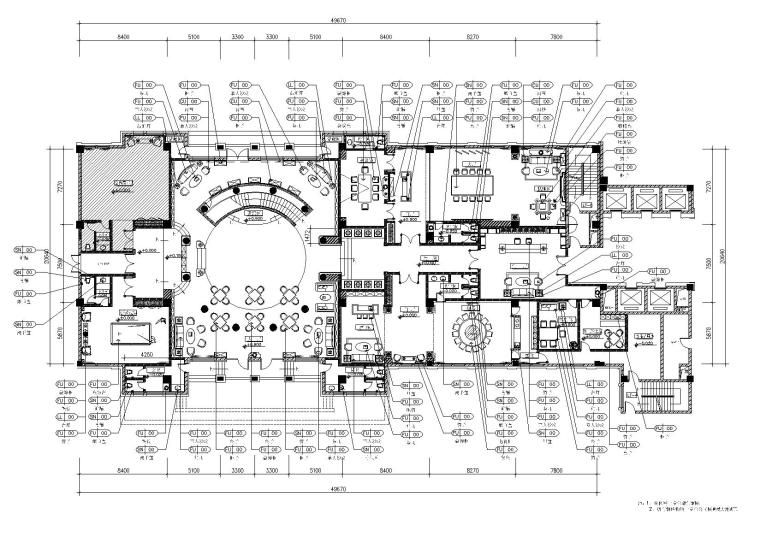 高档饭店室内平面图资料下载-[浙江]温岭九龙国际大饭店施工图+效果图