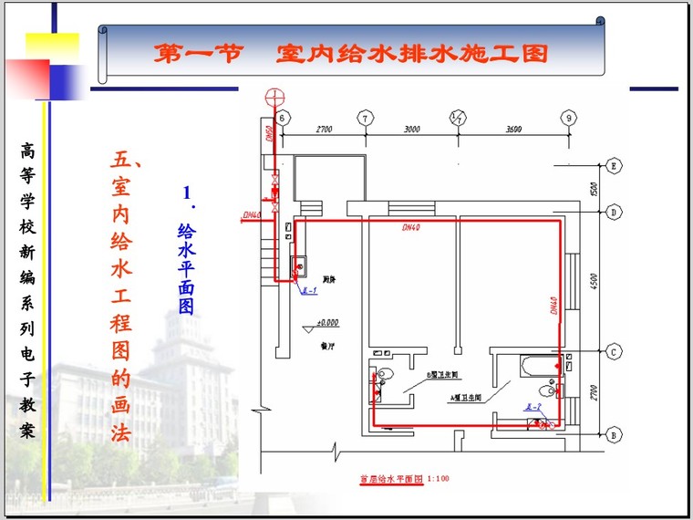 水电施工图识读-5、给水平面图