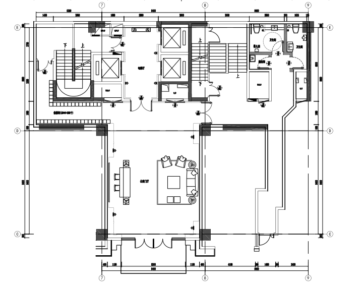 [济南]鲁能领秀城定制精装项目户型施工图-精装公寓2F平面布置图