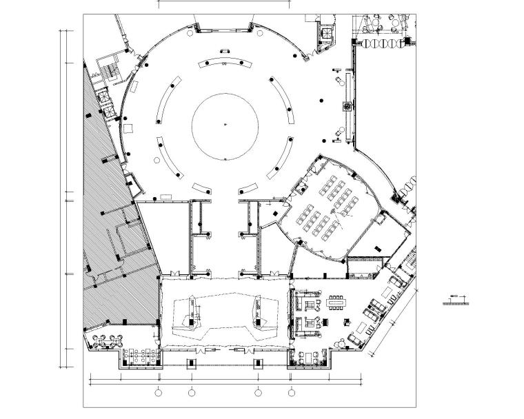 [天津]于强设计-天津知名地产星耀五洲售楼处CAD全套施工图+效果图方案+官方摄影-7接待前厅及沙盘区机电图