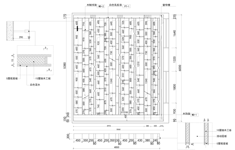 [上海]上海泓点设计办公楼CAD施工图+实体图-立面图