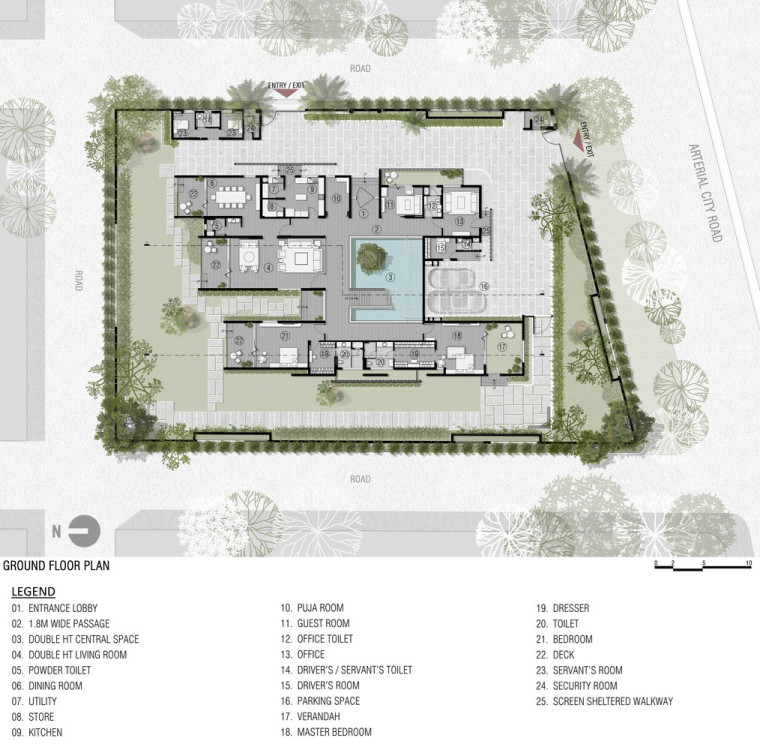 印度18个传统图案屏幕的住宅-02_-_GROUND_FLOOR_PLAN