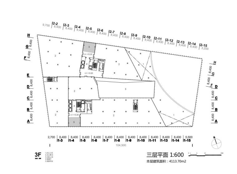 [江苏]科技金融中心现代风格建筑设计方案（PDF+95页）-1地块平面图二