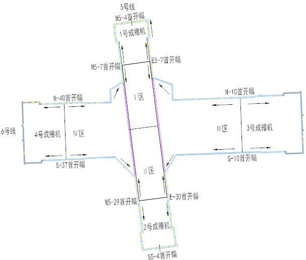 天津地铁站地下连续墙施工方案（104页，图文丰富）-地连墙分幅及首开幅布置图