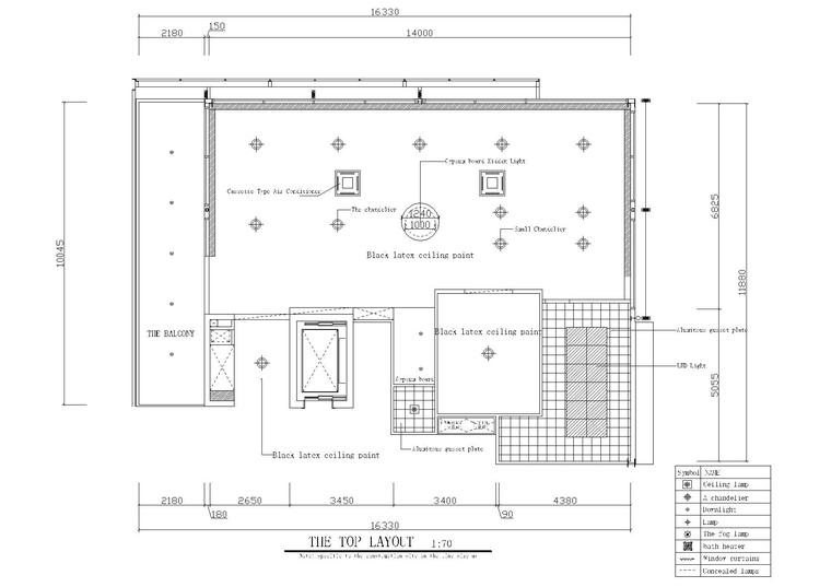 [澳大利亚]博伦中式餐饮空间CAD施工图+效果-天花布置图