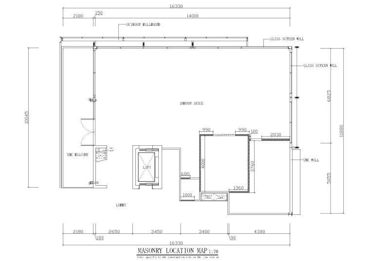 [澳大利亚]博伦中式餐饮空间CAD施工图+效果-原始墙体图