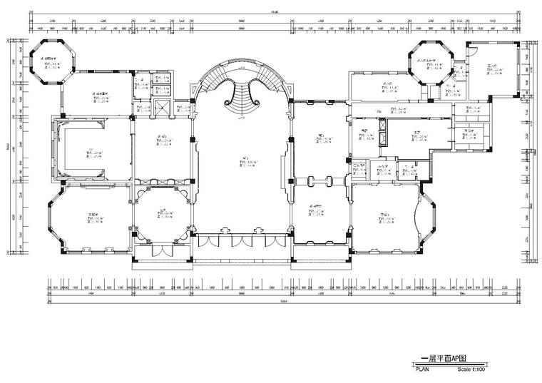 [重庆]永川26号楼会所装饰施工图+效果图-一层平面AP图