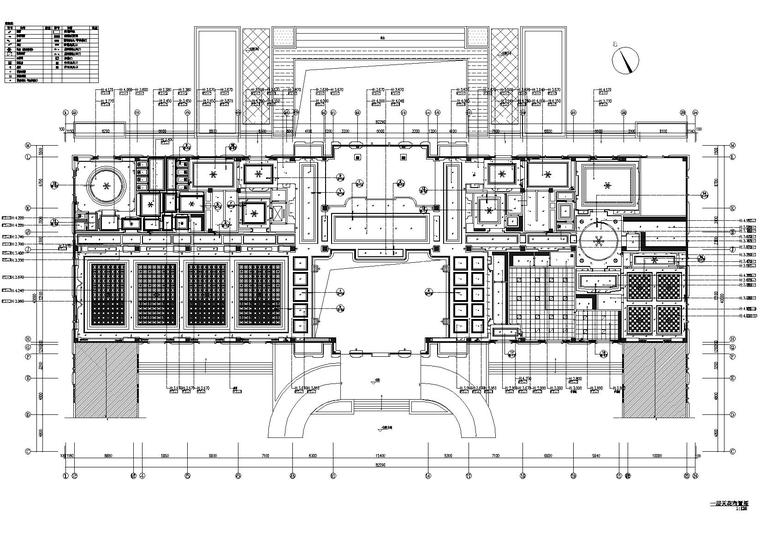 [江苏]金地常州天际会所CAD施工图+实景拍摄-一层天花布置图