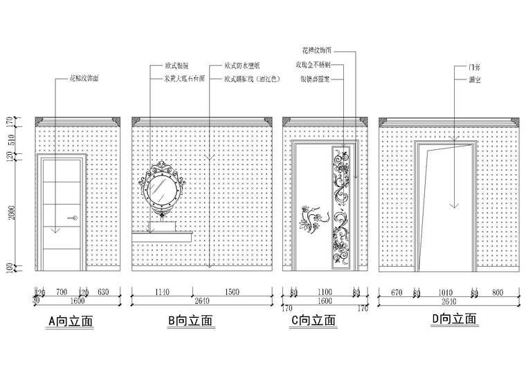 [安徽]合肥琴港演艺不夜城CAD施工图+效果图-立面图2