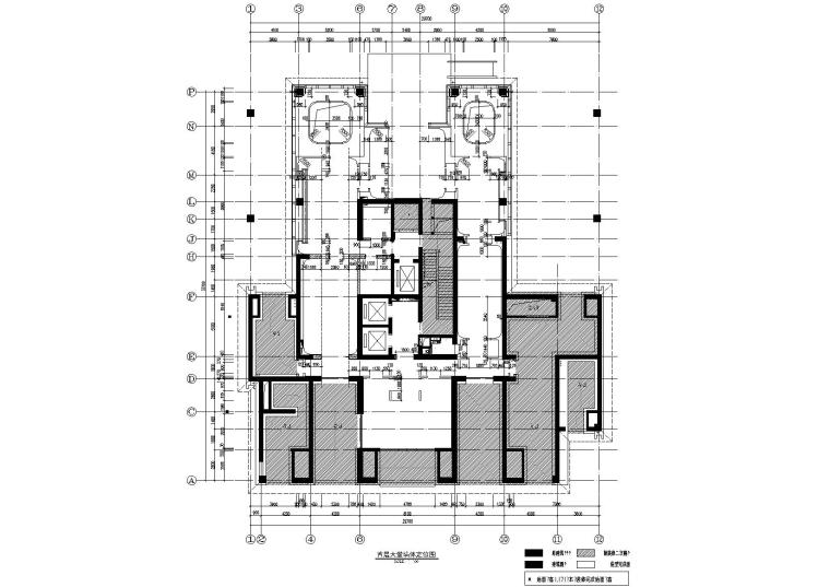 [郑州]梁建国-郑州建业天筑大堂+交楼标准样板丨施工图+材料表+官方摄影-首层大堂墙体定位图