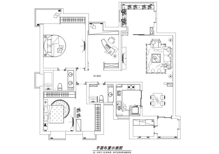 室内整体装修效果图资料下载-[西安]西安蔚蓝观园样板间整体设计施工图