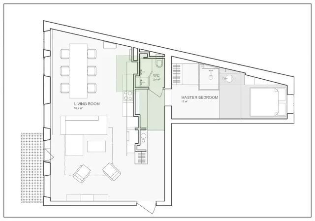 loft工业风装修资料下载-74平loft工业风，“高冷”的它也能装修得清新明快！