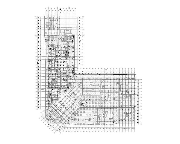 某商业中心3层地下室结构施工图（钻孔桩）-地下一层结构平面图