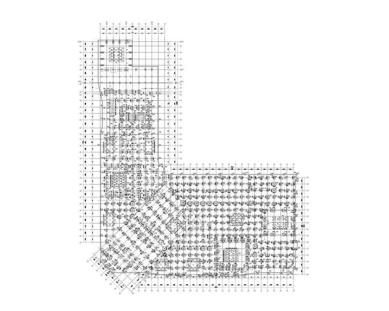 某商业中心3层地下室结构施工图（钻孔桩）-地下室桩基定位图