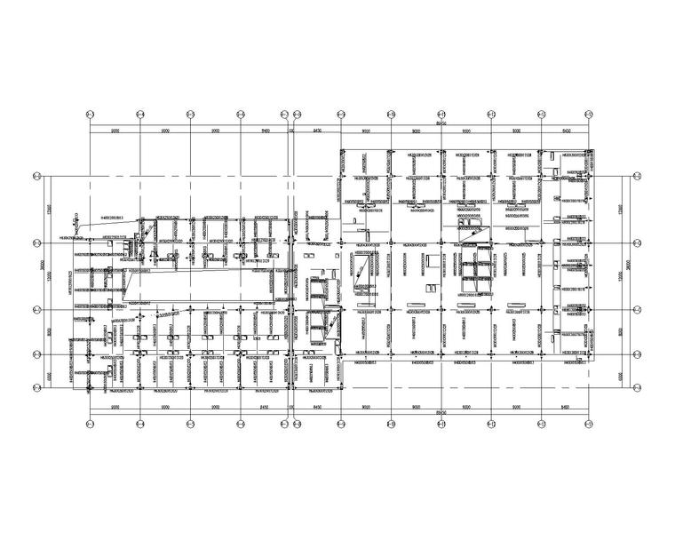 [上海]8层钢混框架+钢框架公寓式酒店建筑结构施工图（2015）-六层钢梁平面图