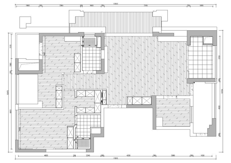 [杭州]富春和园景和园样板间装饰施工图-地面铺装图