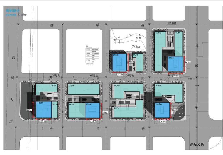 [湖北]奥山光谷现代风格创意街区方案设计（PDF+185页）-高度分析