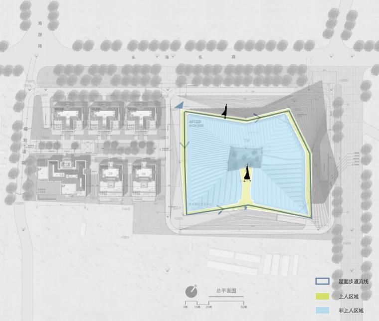 [山东]现代风格海尔企业办公楼建筑方案初步设计（PDF+150页）-屋面人流分析