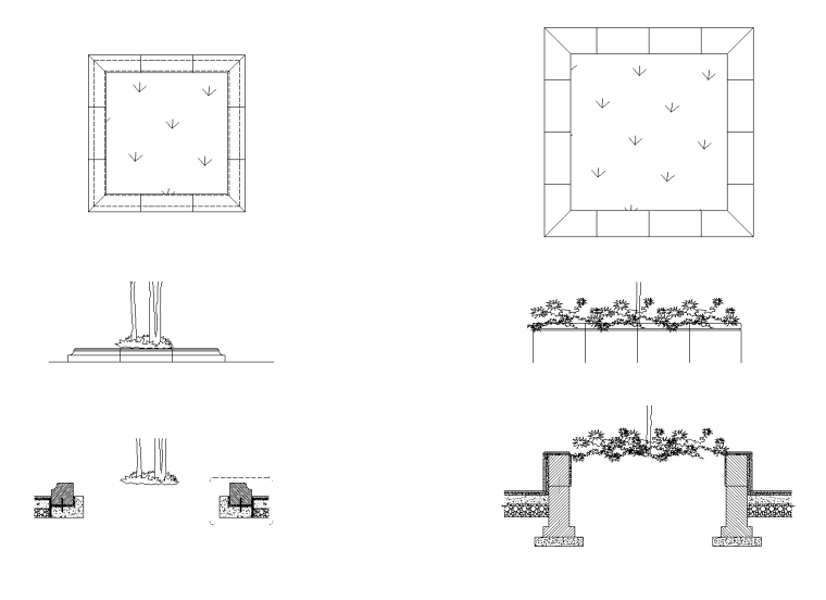反硝化滤池详图资料下载-某市民公园完整树池详图