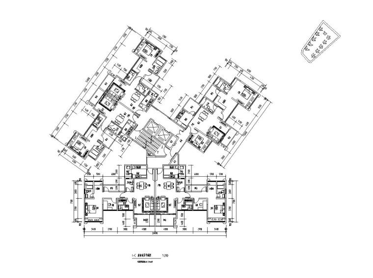 [广东]欧陆风格居住区建筑施工图设计 （CAD）-标准层平面图二