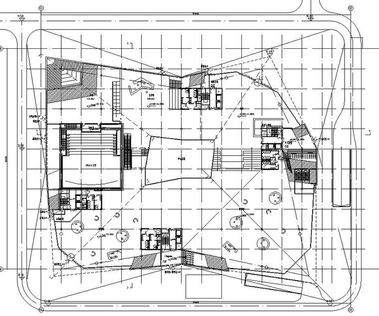 [山东]现代风格海尔企业办公楼建筑初步施工图设计（CAD）-一层平面图