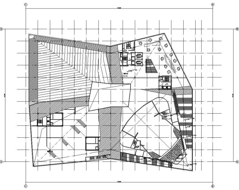 [山东]现代风格海尔企业办公楼建筑初步施工图设计（CAD）-四层平面图