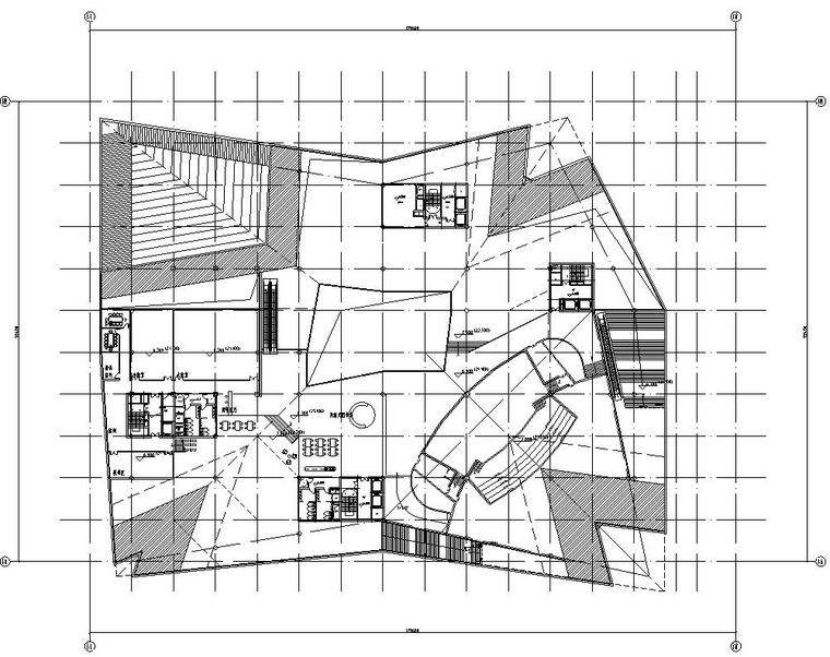 [山东]现代风格海尔企业办公楼建筑初步施工图设计（CAD）-二层平面图