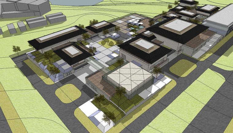 [山东]海尔研究中心企业办公楼建筑模型设计（方案二|中式风格）-场景三