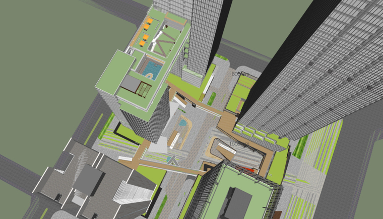 [广东]深圳招商中环现代风格综合体建筑模型设计（2018年）-深圳招商中环综合体项目 skp (4)