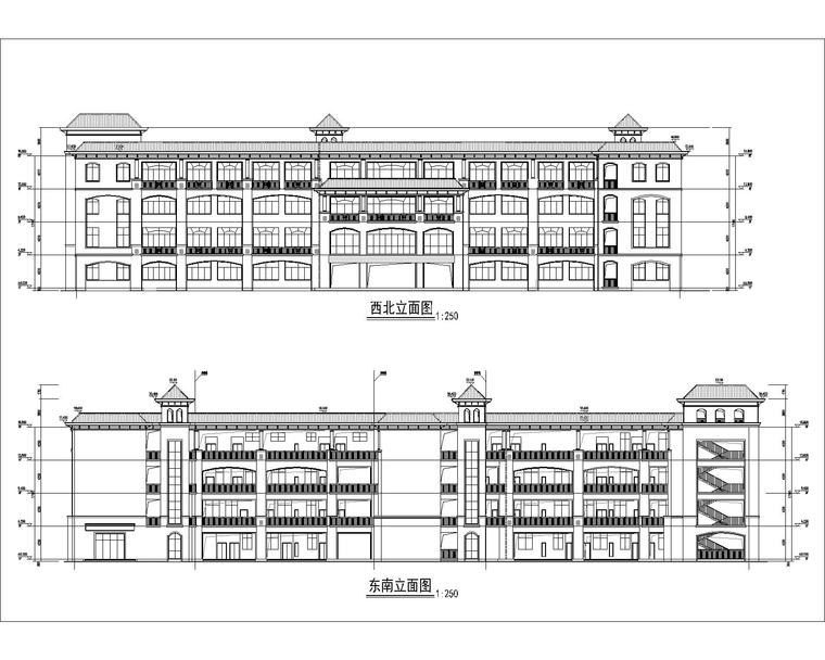 [惠州]30班小学建筑方案文本（CAD+JPG）-立面图二