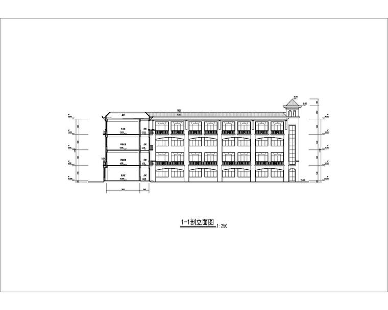 [惠州]30班小学建筑方案文本（CAD+JPG）-剖面图