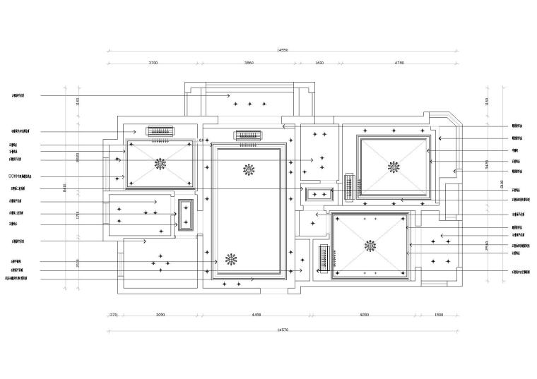 [江苏]徐州盛世孔雀城A户型样板房CAD施工图-顶面材质图