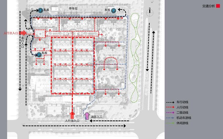 [江苏]欧陆风格高档居住区深化文本（大都会风格|PDF+93页）-交通分析