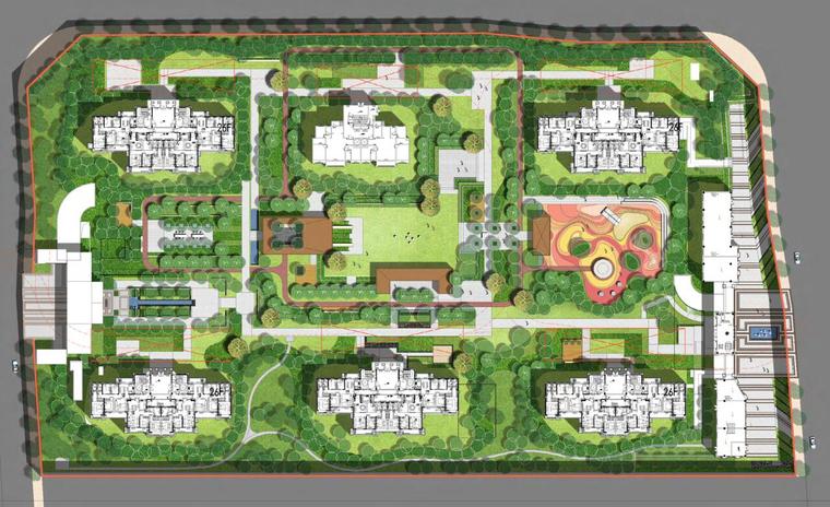 [广东]新中式风格高档居住区景观概念方案设计(pdf 75页)