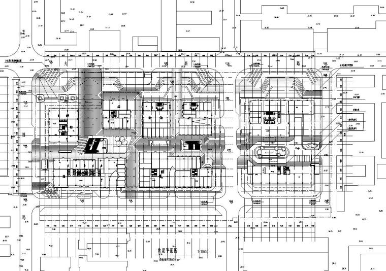 [广东]立润现代风格富达商业广场建筑施工图设计（CAD）-首层平面图