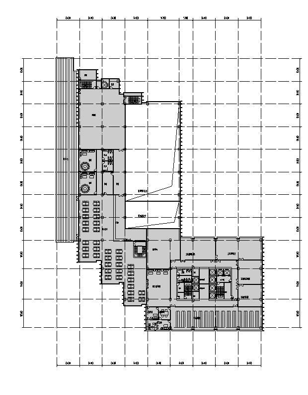 [江西]现代风格企业办公楼建筑施工图设计（CAD）-四层平面图