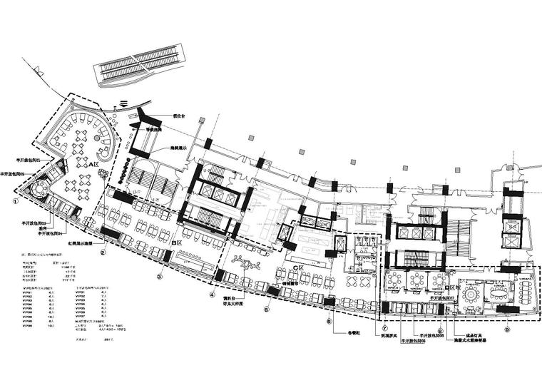 [北京]鼎悦坊火锅餐厅CAD室内施工图+效果图-平面布置图