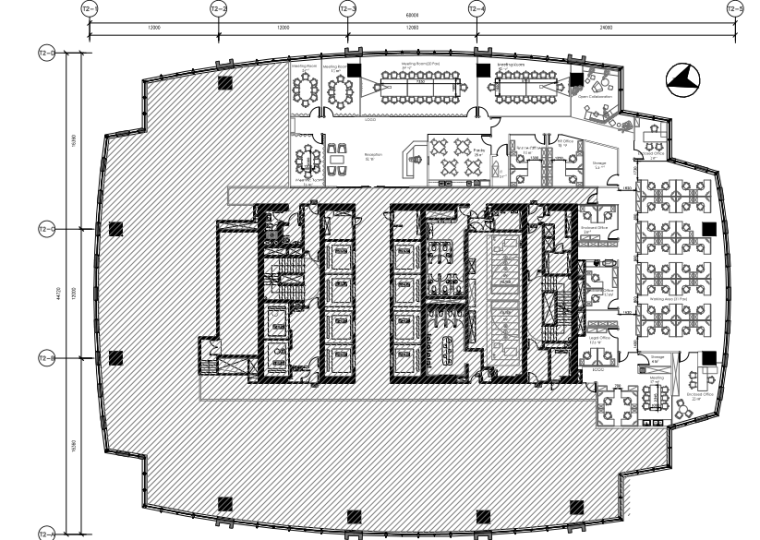 办公室固定玻璃隔断资料下载-上海办公室机电装修工程施工图（2016PDF）