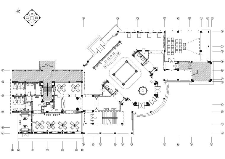 售楼部会所空间设计资料下载-[江苏]香溪美地售楼会所CAD施工图+效果图
