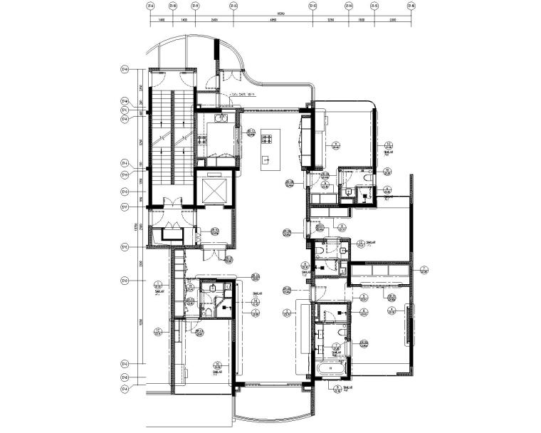 [广东]LTW--广州雅居乐样板间C2户型室内装修施工图（现代风格三居室）-2细部索引平面图