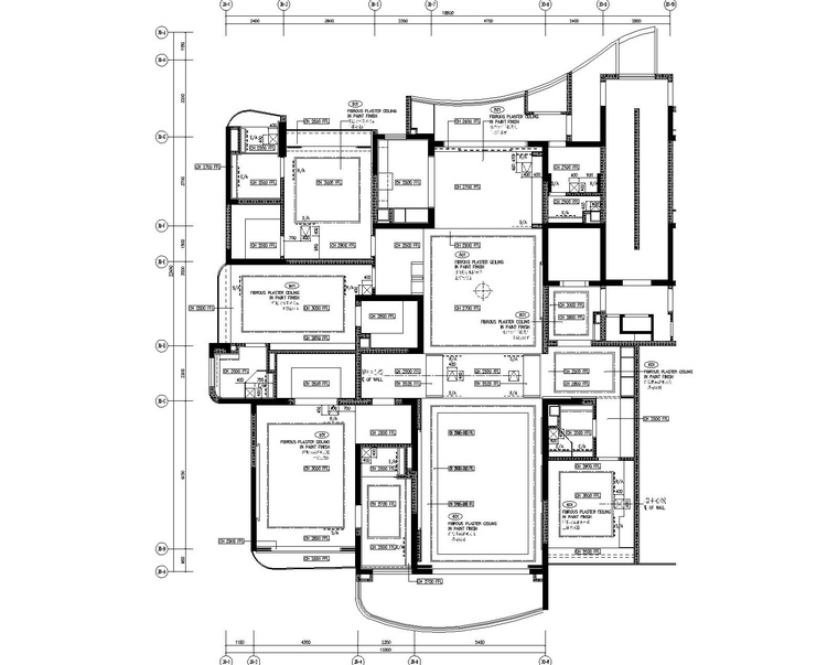 [广东]LTW--广州雅居乐样板间B户型室内装修施工图（现代风格三居室）-3天花平面图_看图王