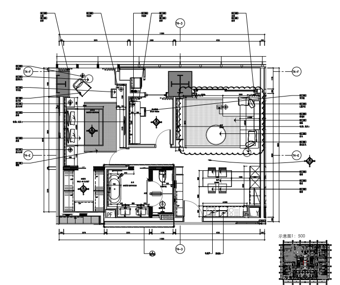 公寓户型分析资料下载-华润公寓A户型样板间室内装修施工图+效果图+物料表