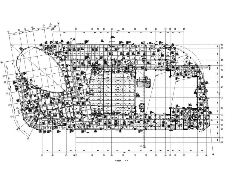 8层框剪结构大剧院建筑结构施工图2016-七层梁配筋图