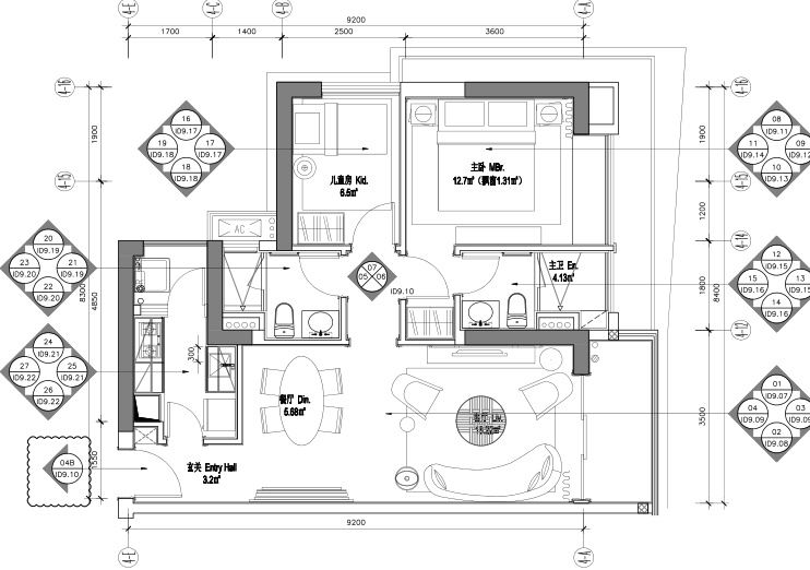 室内住宅样板间资料下载-[广东]华润大涌3套样板间室内装修施工图+深化软装设计方案+官方摄影