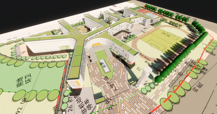 [河南]郑东新区文苑学校建筑模型设计-郑州郑东新区文苑学校投标 河南省纺织建筑设计 (7)