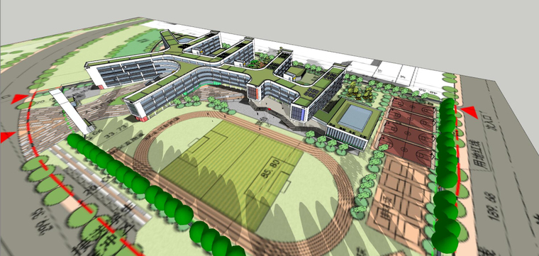 [河南]郑东新区文苑学校建筑模型设计-郑州郑东新区文苑学校投标 河南省纺织建筑设计 (12)